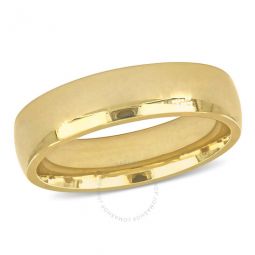 Mens 5.5mm Finish Comfort Fit Wedding Band In 14K Yellow Gold