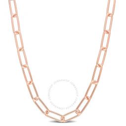 5mm Paperclip Chain Necklace In Rose Plated Sterling Silver, 20 In