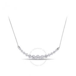 5.07 CT TGW Created White Sapphire Necklace In 10K White Gold