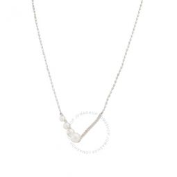 Freshwater Cultured Pearl and 1/3 CT TGW Created White Sapphire Necklace In Sterling Silver