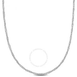 1.9mm Diamond-cut Singapore Necklace In 14K White Gold - 16 In