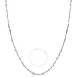 Singapore Chain Necklace In Platinum, 16 In