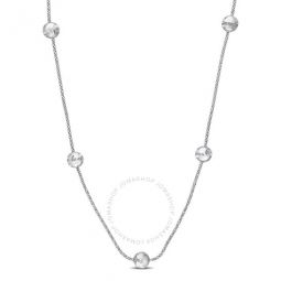 6mm Ball Station Chain Necklace In Sterling Silver, 16 In