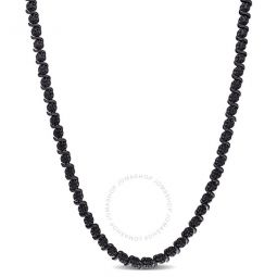 1/2 CT TW Black Diamond Tennis Necklace In Sterling Silver with Black Rhodium