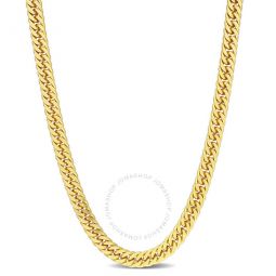 5.5mm Double Curb Link Chain Necklace In Yellow Plated Sterling Silver, 24 In
