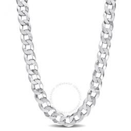 12.5mm Curb Chain Necklace In Sterling Silver, 24 In