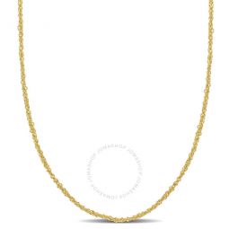 1.2mm Sparkling Singapore Necklace In 14K Yellow Gold - 16 In