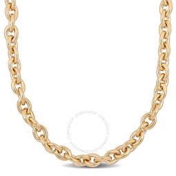 24 Inch Oval Link Necklace In Yellow Plated Sterling Silver