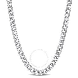 6.5mm Curb Link Chain Necklace In Sterling Silver, 24 In