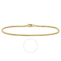 1.6mm Hollow Round Box Link Bracelet in 10k Yellow Gold -9 in