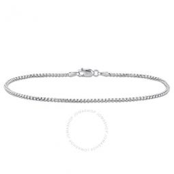 1.6mm Hollow Round Box Link Bracelet in 10k White Gold -9 in