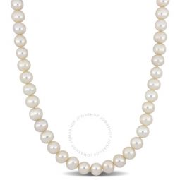 9-9.5mm Off-round Freshwater Cultured Mens Pearl Necklace with Large Sterling Silver Lobster Clasp - 20 In.
