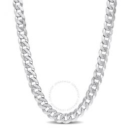 10mm Curb Link Chain Necklace In Sterling Silver, 24 In