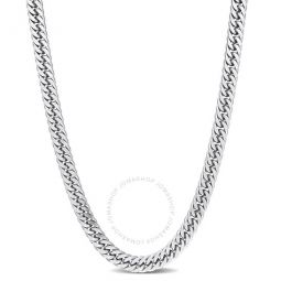 5.5mm Double Curb Link Chain Necklace In Sterling Silver, 24 In