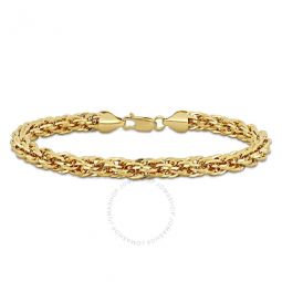 6mm Infinity Rope Chain Bracelet In 14K Yellow Gold, 9 In