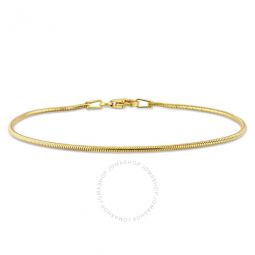 1.2mm Snake Chain Bracelet in 18k Yellow Gold Plated Sterling Silver