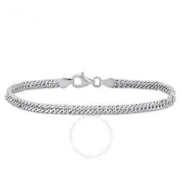 Double Curb Link Chain Bracelet in Sterling Silver