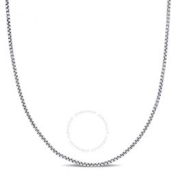 1.6mm Round Box Link Necklace In 14K White Gold - 16 In