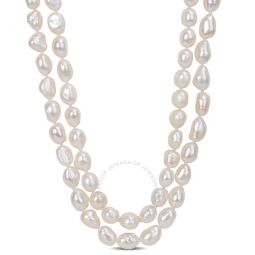 9-10mm Freshwater Cultured Pearl Graduated Endless Pearl Strand Necklace, 64 In
