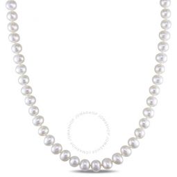6.5 - 7 Mm Freshwater Cultured Pearl 18in Strand with Sterling Silver Clasp