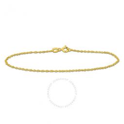 1.2mm Sparkling Singapore Bracelet in 14k Yellow Gold - 7.5 in