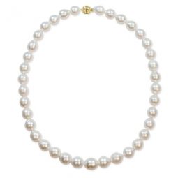 9-11 Mm Natural Shape South Sea Pearl Graduated Strand Necklace with 14K Yellow Gold Ball Clasp