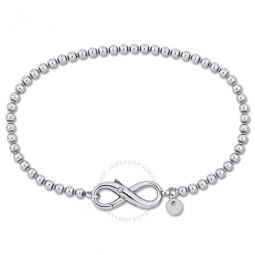 Bead Link Bracelet in Sterling Silver with Infinity Clasp