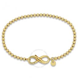 Bead Link Bracelet in Yellow Plated Sterling Silver with Infinity Clasp