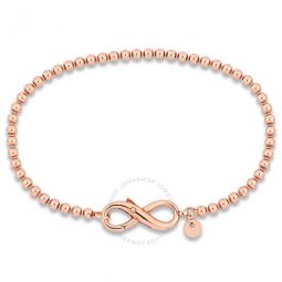 Bead Link Bracelet in Pink Plated Sterling Silver with Infinity Clasp