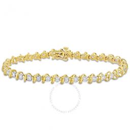 1 3/8 CT TDW Diamond S-link Tennis Bracelet In 18k Yellow Gold