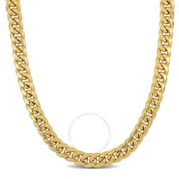 9.25mm Miami Cuban Link Chain Necklace In 10K Yellow Gold, 24 In