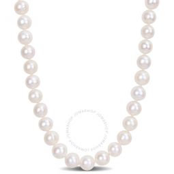 9 - 10 Mm Freshwater Cultured Pearl Strand with Silvertone Clasp