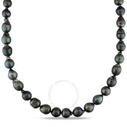 9-11 Mm Black Tahitian Pearl Strand with 14K White Gold Ball Clasp