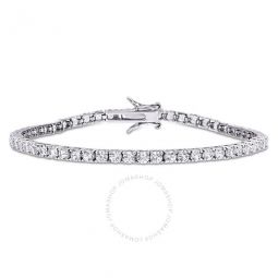 8 1/4 CT TGW Created White Sapphire Tennis Bracelet In Sterling Silver