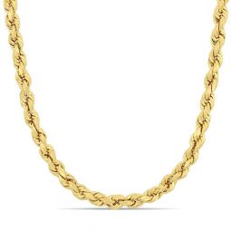 24 Inch Rope Chain Necklace In 14K Yellow Gold (5 Mm)