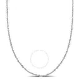 1.2mm Sparkling Singapore Chain Necklace in 14k White Gold - 24 in
