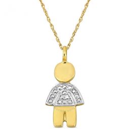 Golden Boy Pendant with Chain in 14k Yellow Gold - 17 in