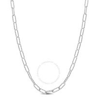 Fancy Paperclip Chain Necklace In Sterling Silver, 18 In