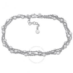 Multi-strand Anklet with Sterling Silver Lobster Clasp - 9 in.