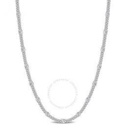 Double Curb Link Chain Necklace In Sterling Silver, 20 In