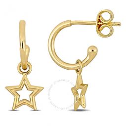 Star Charm Hoop Earrings in 14k Yellow Gold
