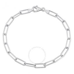 5mm Diamond Cut Paperclip Chain Bracelet In Sterling Silver, 9 In