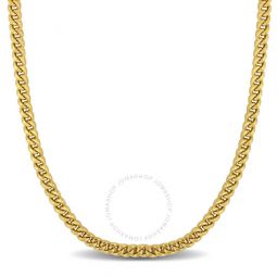 34-inch Mens Square Curb Link Chain Necklace In 10K Yellow Gold