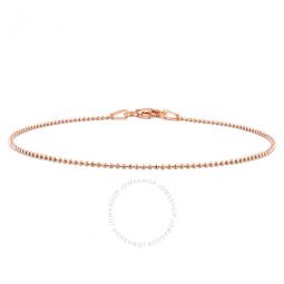 1mm Ball Chain Bracelet In Rose Plated Sterling Silver, 7.5 In