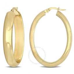 28mm Oval Hoop Earrings in 10k Yellow Gold
