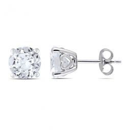 4 4/5 CT TGW Created White Sapphire Stud Earrings In Sterling Silver