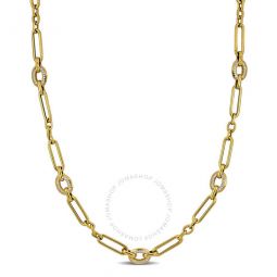 1 4/5 CT TGW Cubic Zirconia Link Necklace in 14k Yellow Gold - 18 in