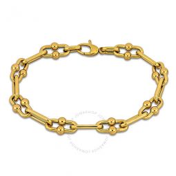 8.5mm Fancy Oval Link Bracelet in 14K Yellow Gold - 8 in