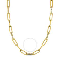 1 1/4 CT TGW Cubic Zirconia Paperclip Link Necklace in 14k Yellow Gold - 18 in