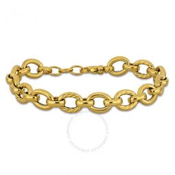 9.5mm Twisted and Polished Oval Link Bracelet in 14K Yellow Gold - 8 in